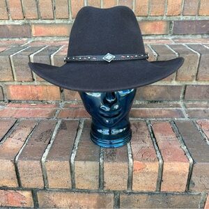 MIX BROWN Adult M Cowboy/Western Black Handmade Hat